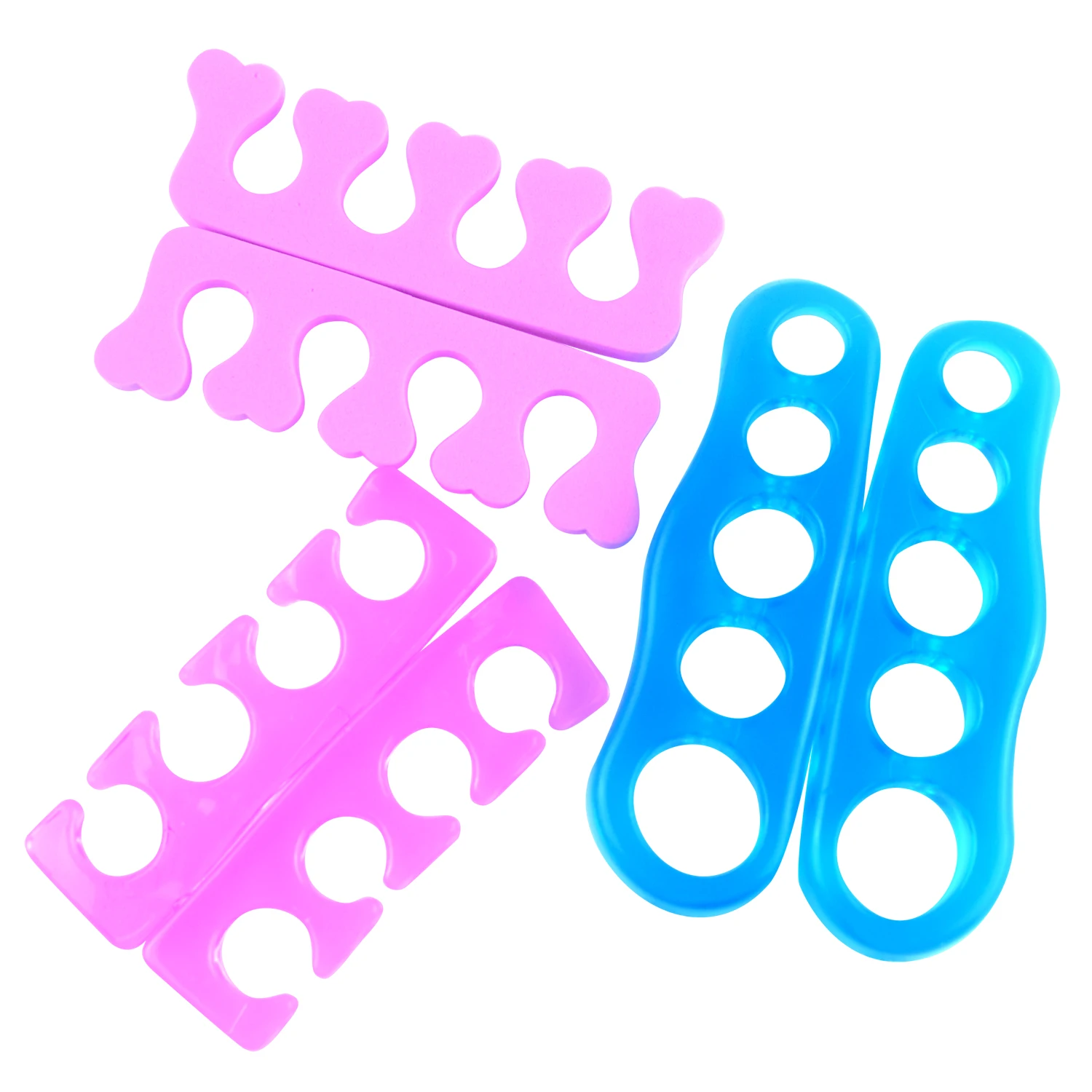 

2 Pcs / Pack Silicone Soft Form Toe Separator / Finger Spacer For Manicure Pedicure Nail Tool Flexible Soft Silica Random Color