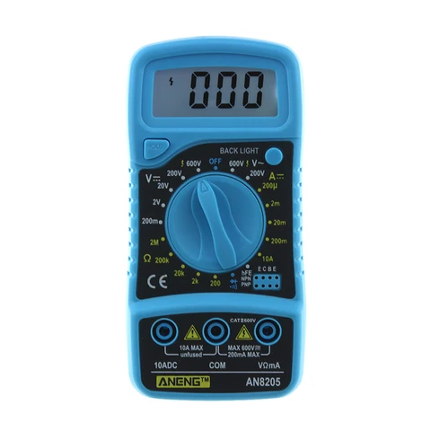 Medidor de Tensão Novo Profissional Multímetro Digital Portátil Multi ac – dc Amperímetro Resistência Tester Luz Branca hr An8205
