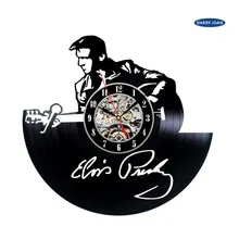 Elvis Presley винтажные виниловые часы ручной работы подарок saat, duvar saati saat reloj большие настенные часы klok