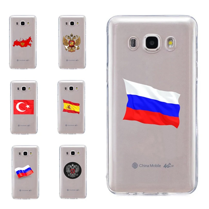 Для Samsung Galaxy A3 A5 2016 2017 prime J1 J2 J3 J5 J7 TPU цветной мягкий чехол с изображением флага