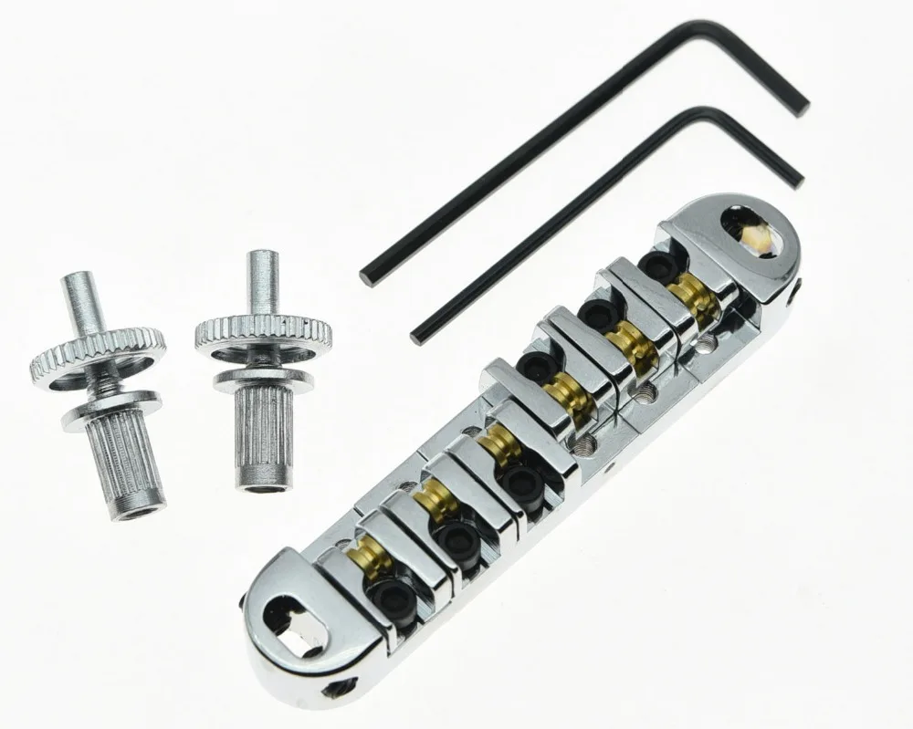 

Chrome LP Electric Guitar Tune-o-matic Roller Saddle Bridge