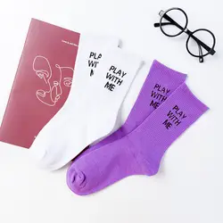 Унисекс, мужские и женские повседневные носки из хлопка с надписью Harajuku, милые носки пружина, Хлопковые женские милые носки в
