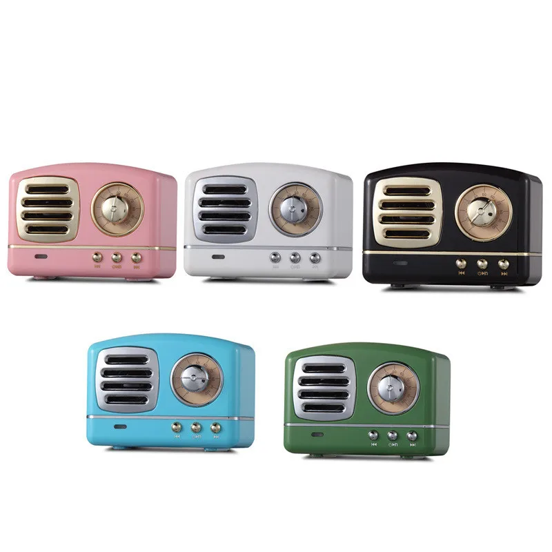 Portable Bluetooth Speaker Mini Wireless Bluetooth Speakers Portable Retro Radio USBTF Card Music Player HIFI Subwoofer Speaker4