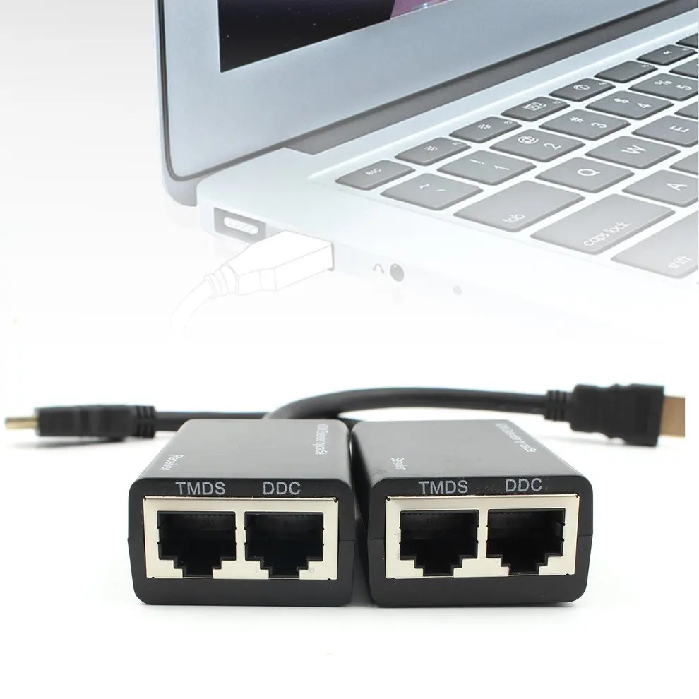 

5pcs HDMI Extender 30m 10ft HDMI to Over RJ45 Network Extension Amplifier 1080P LAN Ethernet Repeater Connector
