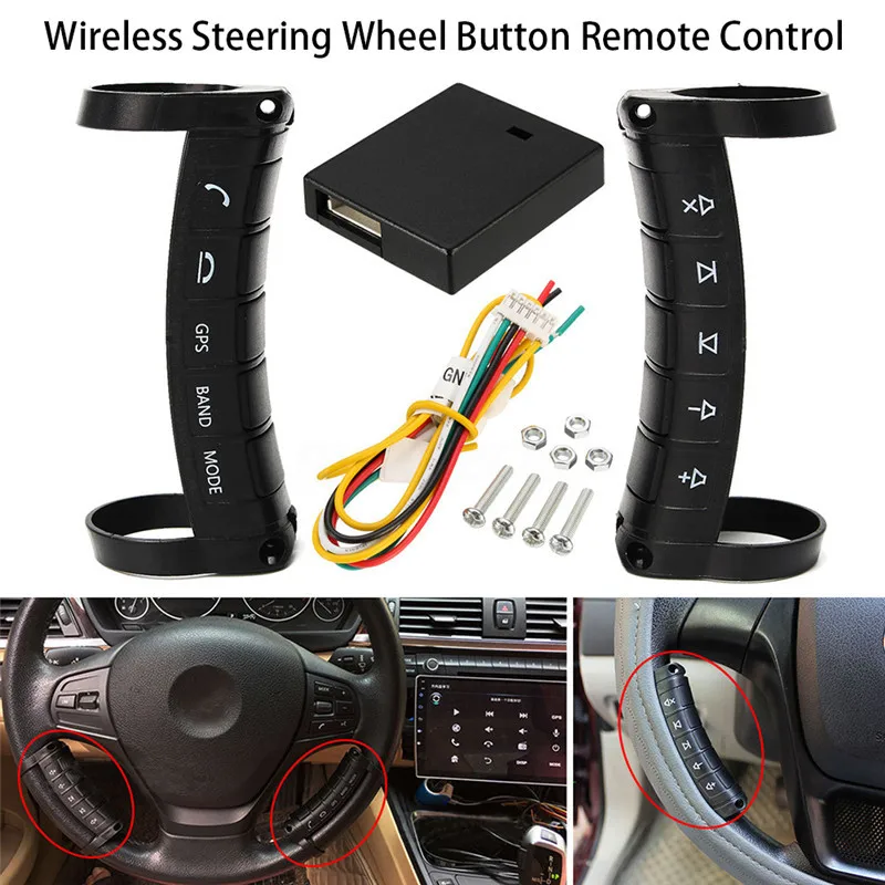 Universal accesorios modificados para coche multifunción controlador de volante inalámbrico con botones de navegación de DVD mando a distancia Universal accesorios modificados para coche multifunción controlador de volante inalámbrico con botones de navegación de DVD mando a distancia