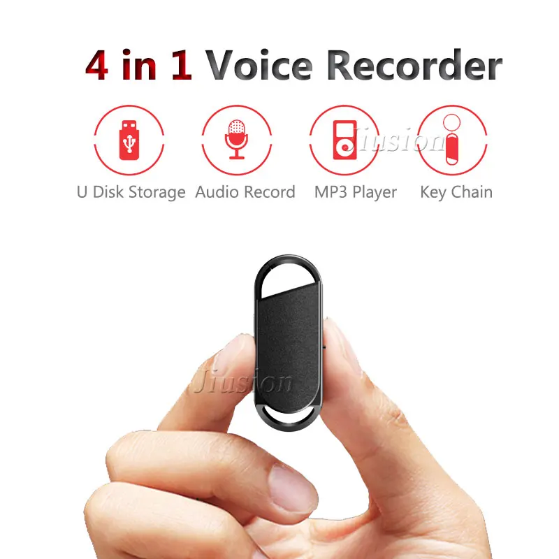 4 in 1 Mini Key Chain Voice Recorder 8GB Portable Voice Activated Digital Audio Sound Recording Pen USB Disk Storage MP3 Player