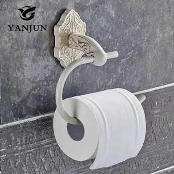 

Yanjun Toilet Paper Holder Storage Bathroom Kitchen Paper Towel Dispenser Tissue Roll Hanger Zinc Alloy Ivory White YJ-7751