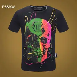 Новая дизайнерская качественная хлопковая футболка с короткими рукавами, брендовая мужская футболка с головой призрака, модный стиль