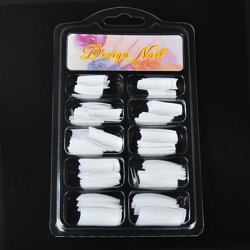 

100 Pcs/Lot Hot Sale White French False Nail Tips Fake Acrylic French Nail Art Tips Salon False Nail Tips Makeup Tools