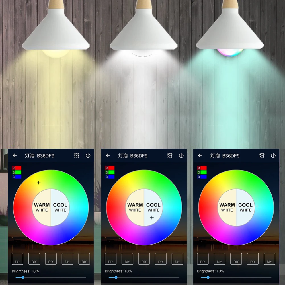 Смарт-лампочка WIFI RGB RGBW затемняемый Светодиодный светильник лампа работает для Alexa Google Home, 16 миллионов цветов, приложение дистанционное управление E27