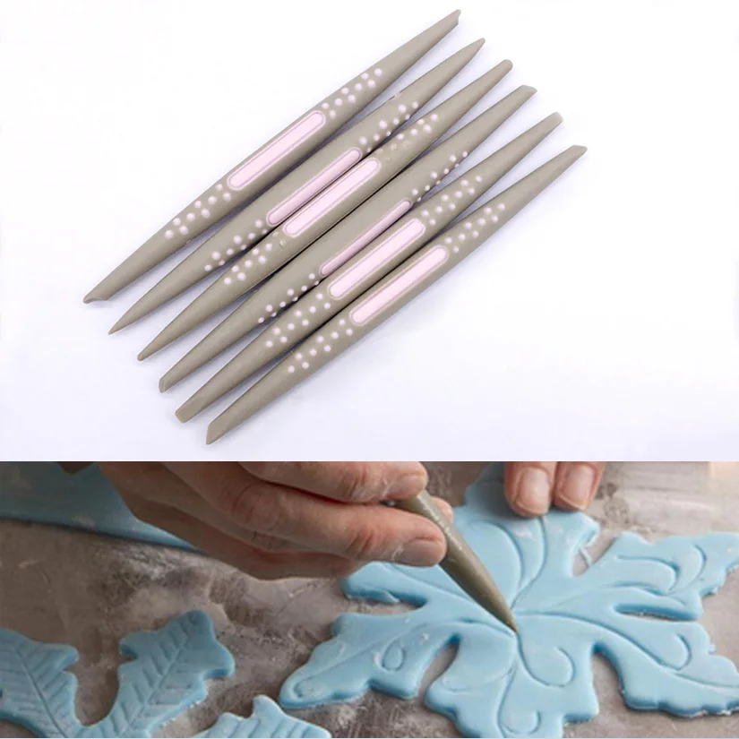 

6 pcs/set Silicone Fondant Cake Decorating Flower Modelling Pen Sugarcraft Flower Modelling Tools