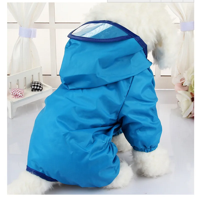 4Color Hooded Pet Dog Raincoats Waterproof Clothes For Small Dogs