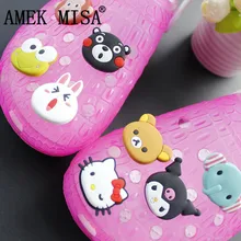 Новинка 8 шт/партия ПВХ мультфильм украшения для обуви мультфильм Животные амулеты аксессуары обуви пряжки подходят браслеты Croc jibz D15