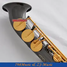 Профессиональный черный никель сопрано саксофон высокий F# G изогнутый колокольчик саксофон
