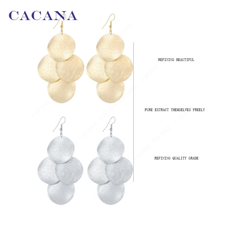 CACANA Dangle Long Earrings For Women 4 Big Sequin Bijouterie Hot Sale No.A770A771