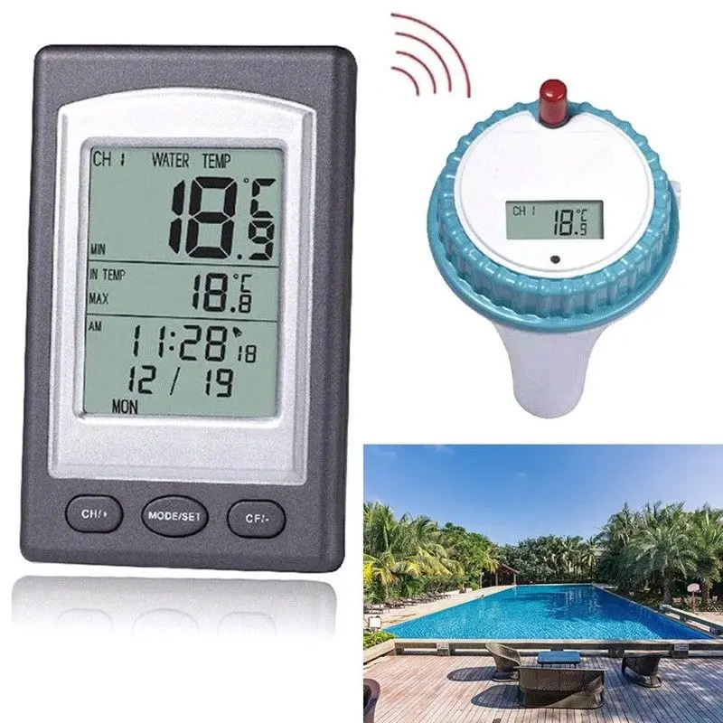 Плавающий Термометр для бассейна цифровой плавательный бассейн спа плавающий термометр с ЖК-приемником водонепроницаемый