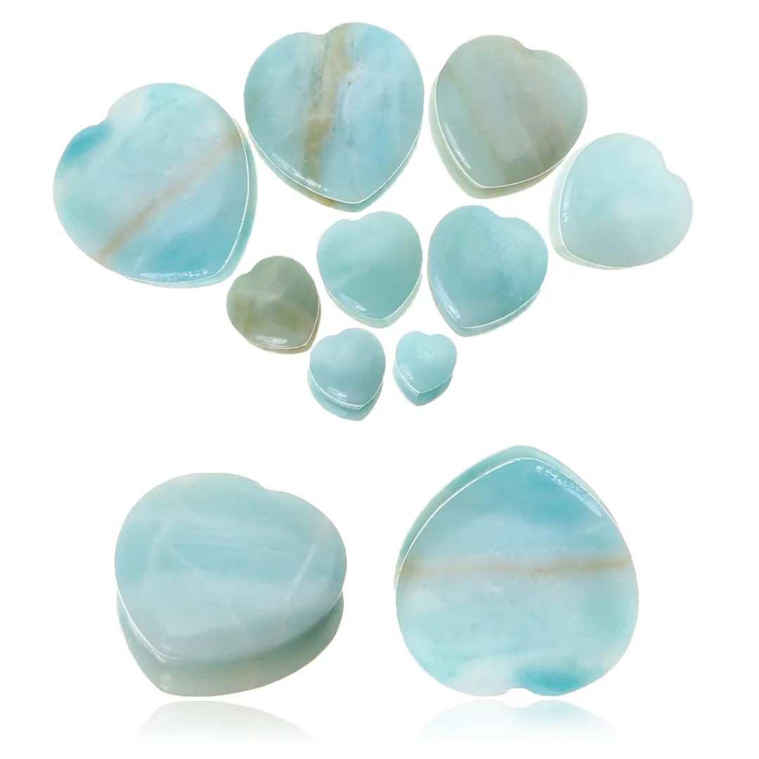 1 Pair Shellhard Heart Shaped Stone Ear Plug Fashion Flesh Tunnel Ear Expander Stretcher For Women Femme Jewelry