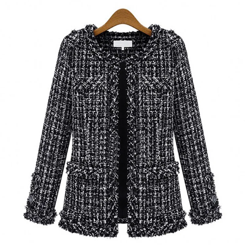 Пиджак FS0273 женский твидовый повседневный|jacket outerwear|plaid jacketfashion jacket |