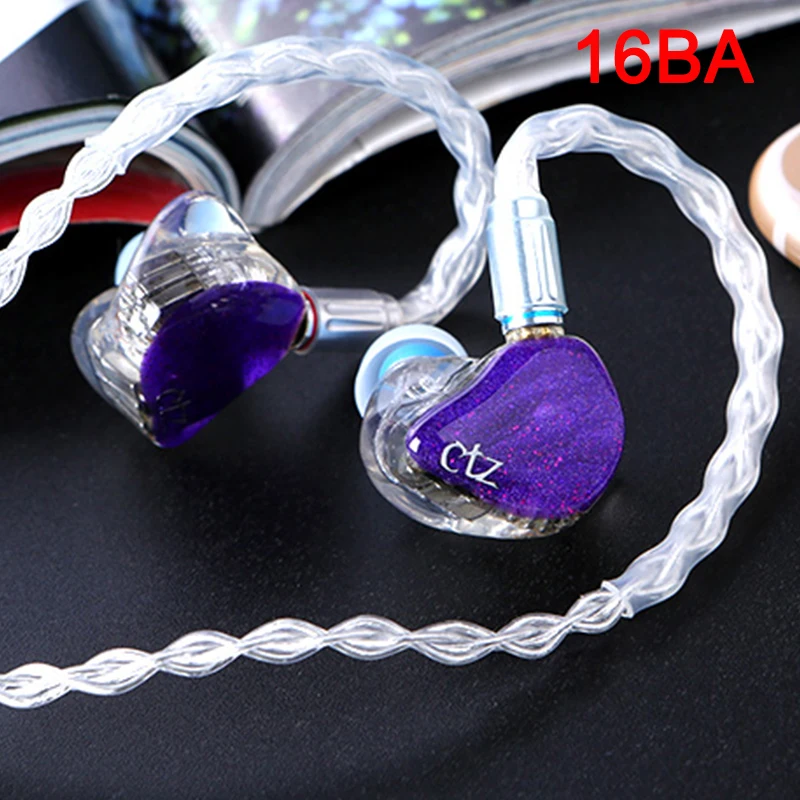 Kopen CTZ DIY Custom Made 16BA Balanced Armature Eenheid Drivers 0.78mm 2 Pin Oortelefoon DJ Ruisonderdrukkende Hoofdtelefoon voor iPhone xiaomi