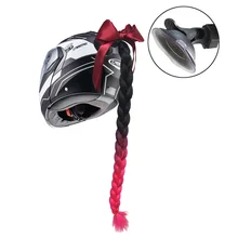 Donne Casco Trecce Torsione Moto Coda di Cavallo Sporco Rampa di Pendenza Coda di Maiale Capelli Punk Free Style Biker Casco Decorazione
