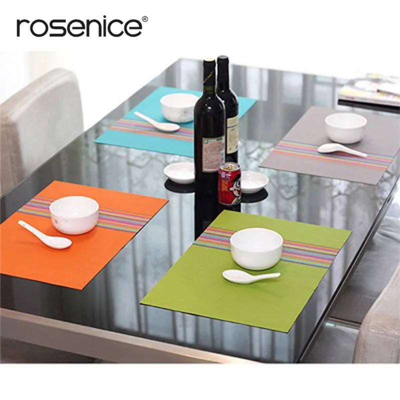 Non Slip Soft Table Mat Heat Resistant Table Mat Rainbow PVC Coaster