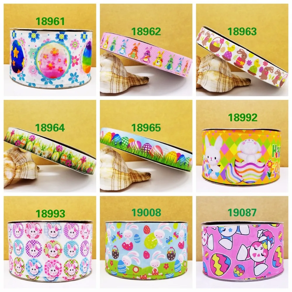 

Free shipping 50 yard Easter day printed grosgrain ribbon 19087