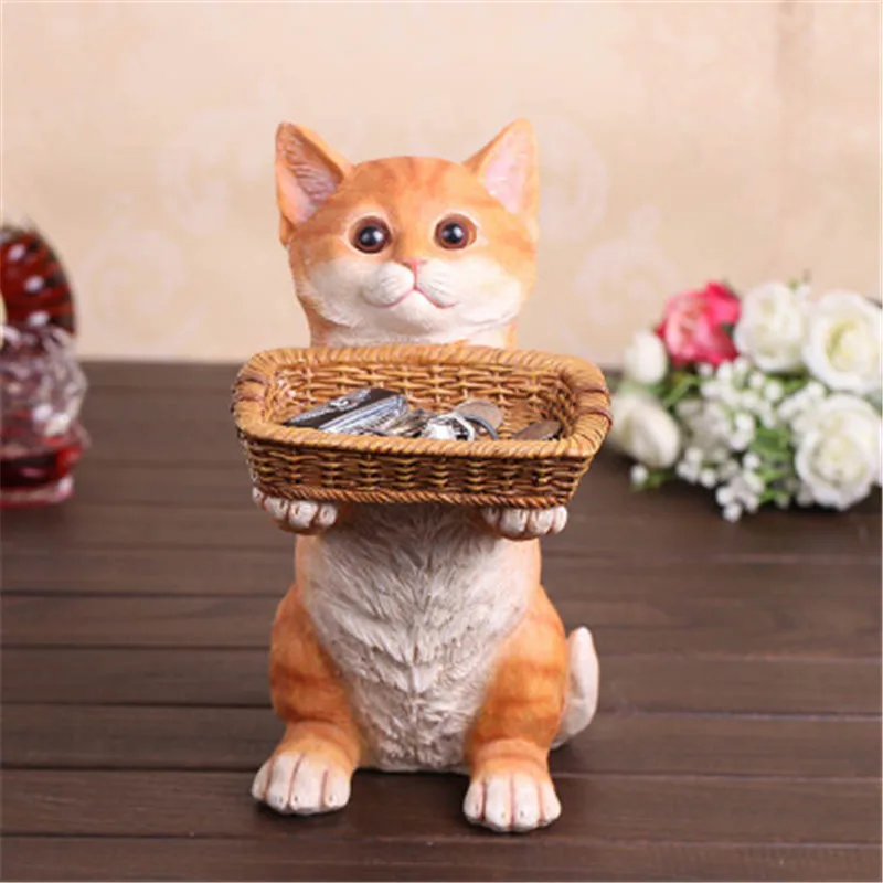 

1/1 Resin Simulated Animal Cats Statue Home Decor Storage Art Craft Action Figure Collectible Model Christmas Toy BOX D407