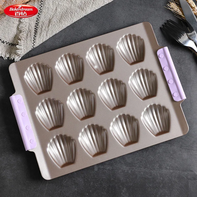 

Bakerdream 12-Cup Nonstick Madeleine Pan Shell Shaped Baking Tray Mould Madeleine Cake Pan Carbon Steel Baking Dishes