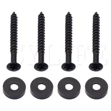 15 мм диаметр черная гитара бас шейный наконечник/втулки в комплекте Подходящие винты упаковка из 4