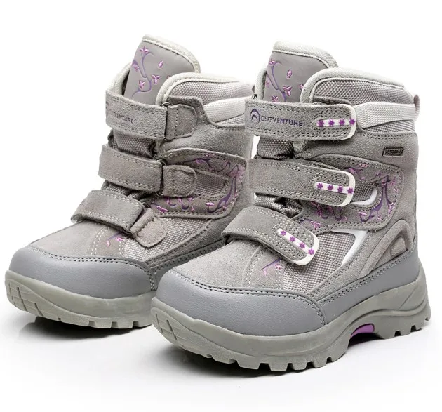 Günstige HEIßER Kinder Schuhe Outdoor Mädchen Jungen Winter Schnee Stiefel Aus Echtem Leder Wasserdicht Mode Prinzessin Stiefel