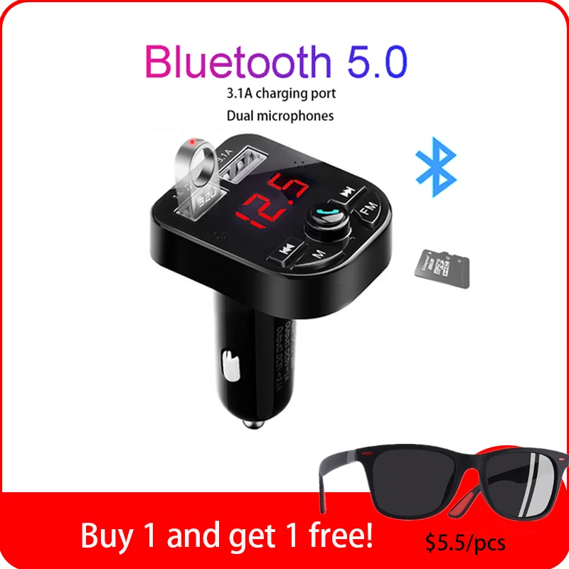 

Bluetooth 5.0 receiver FM transmitter Dual USB Car Charger U disk / TF card lossless Car MP3 player Car Accessories 2019 New