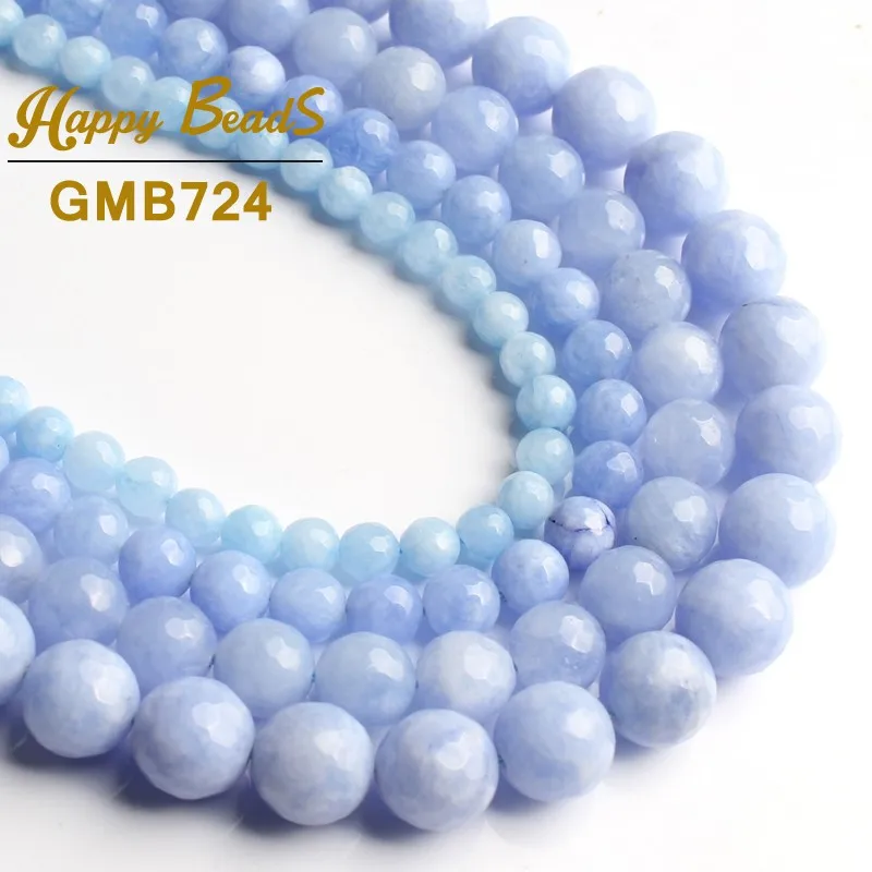 

Faceted Light Purple Chalcedony Round Loose Stone Spacer Beads For Jewelry Making DIY Bracelet Necklace 15''Inches 6/8/10/12 mm
