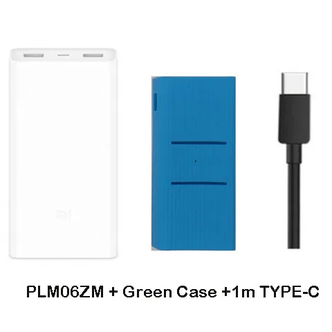 Внешний аккумулятор 20000 мАч PLM06ZM с двумя портами usb быстрая зарядка QC 3,0 20000 мАч Mi power Bank Внешняя батарея Портативная зарядка - Цвет: Blue Case Type -c