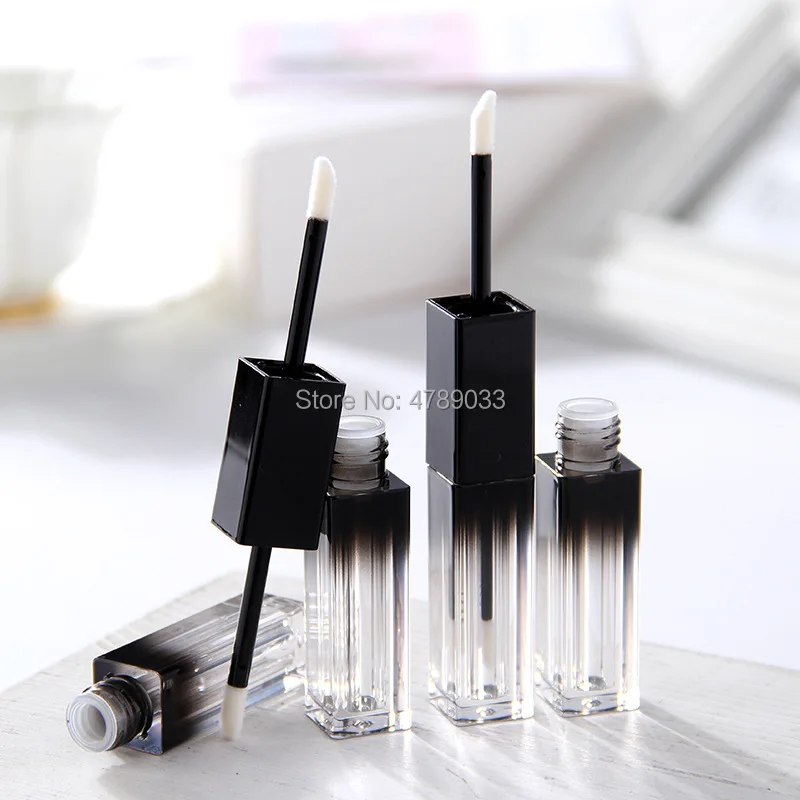 

10/30/50pcs Empty Double Head Lip Gloss Tubes Gradient Black Lipstick Packaging Container DIY Makeup Lip Balm Packing Bottle