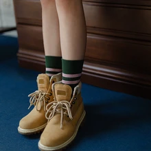 Высококачественные хлопковые женские носки контрастного цвета, блестящий глиттер, полосатые носки, Модные Классические Теплые носки на осень и зиму