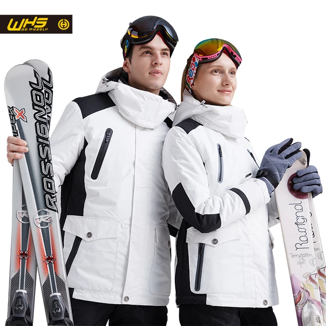 Cheap WHS New Couple Skiing Jacket Winter Outdoor Snow Cotton Sportswear  women & men Warm Coat  Waterproof and Windproof Jacket
