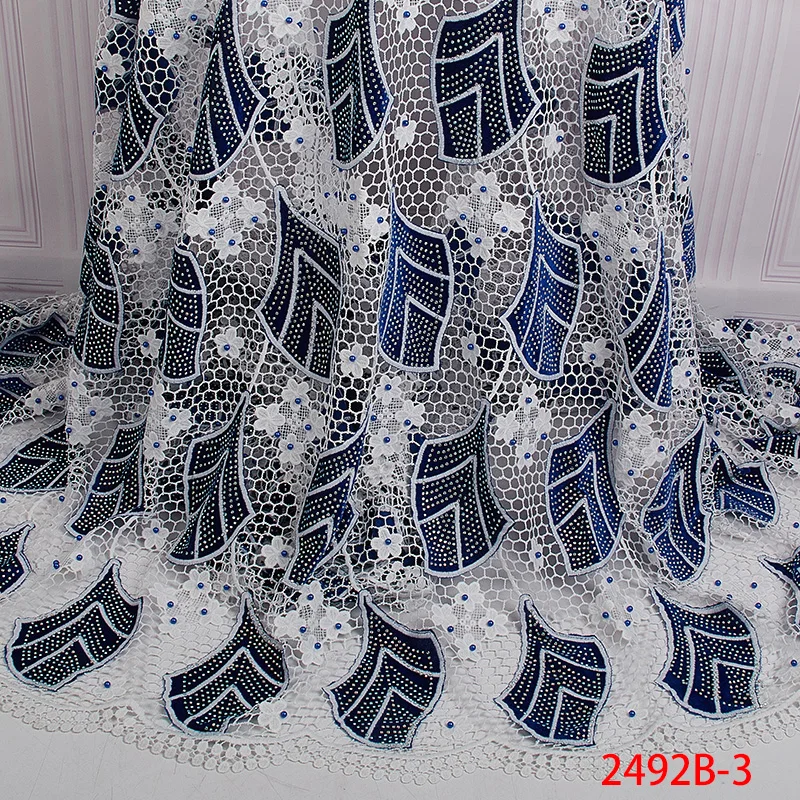 

High Quality French Lace Fabric 2019 Latest African Guipure Lace Fabric with Embroidery Lace Fabrics for Women Dress APW2492B