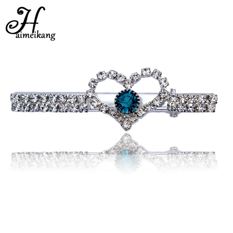 

Haimeikang 1PC Retro Women Blue Crystal Crown Heart Hair Clip Barrette Headwear Princess Elegant Leaf Hairpin Hair Accessories