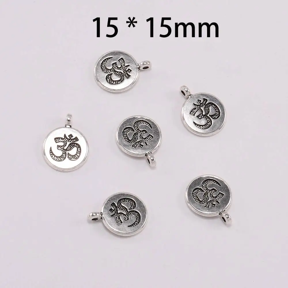 8 Mixed Buddha Heads Buddhas Pendants//Charms Silver Tone Metal