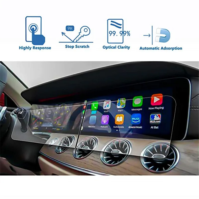

For Benz 2018 2019 S-Class W222 S63 12.3-Inch Car Navigation Screen Protector and Dash Panel Screen Protector Tempered Glass