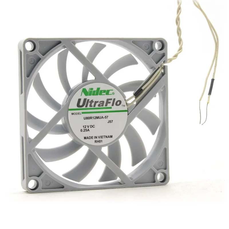 Для Nidec U80R12MUA-57 UltraFlo 8010 80 мм 8 см 80*80*10 мм вентилятор 12 В 0.25A супер тихий вентилятор с 2pin
