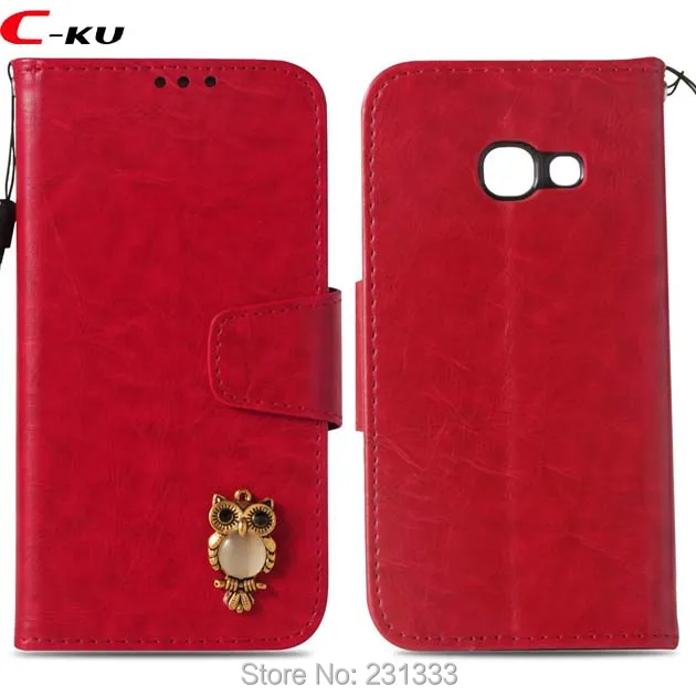 C ku модный кожаный чехол кошелек с совой для Samsung Galaxy A3 2017 A5 J3 J5 J7 A310 A510 NOTE 8 5 TPU