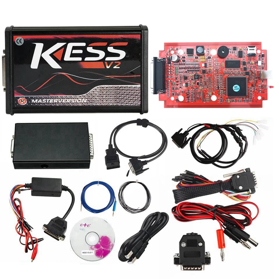 ЕС Версия KESS 5,017 V2.47 4LED KTAG V7.020 V2.25 красный pcb-KESS V2.47 V2 V5.017 без ограничений на количество подключений K тег 7,020