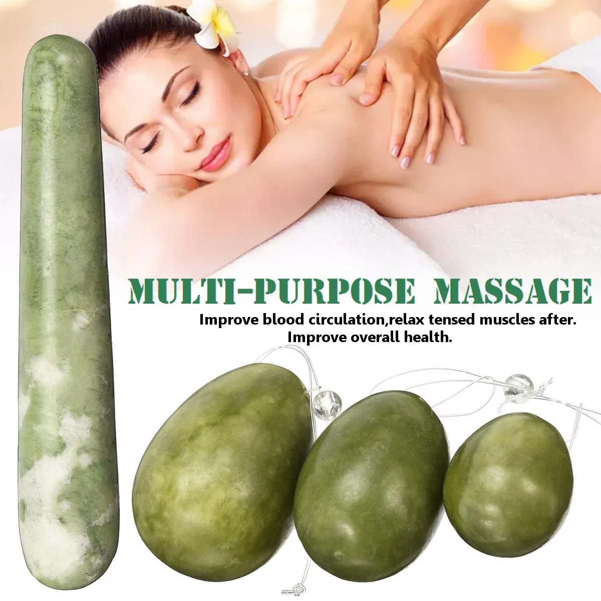 

4pcs/set Green Quartz Yoni Egg Jade Eggs Women Kegel Exerciser Jade Massager Vaginal Muscles Tightening Ball Crystal Kegel Eggs