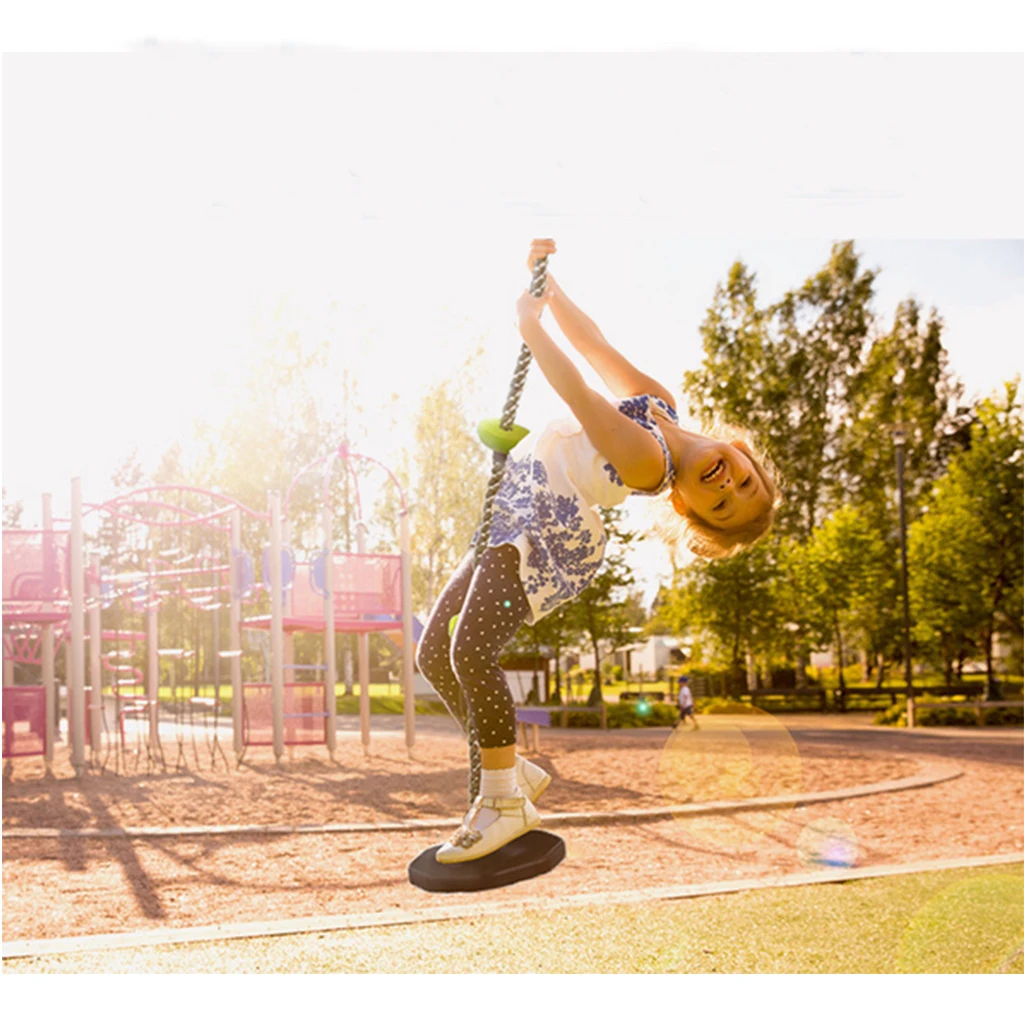 Kids Outdoor Funny Gymnastic Tree Swing Climbing Rope with Disc Seat Antiskid Platforms for Kids Playground Toys Accessories