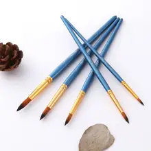 Hot 5Pcs Artist Painting Tool Wooden Brushes Set for Oil Watercolor Acrylic Drawing Brushes Set Tool