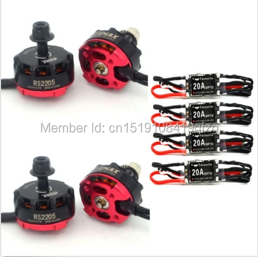 4x rs2205 2300kv гонки издание 2cw 2ccw Двигатель Пчелка 20A ESC qav250 для FPV-системы qav210 quadopcter