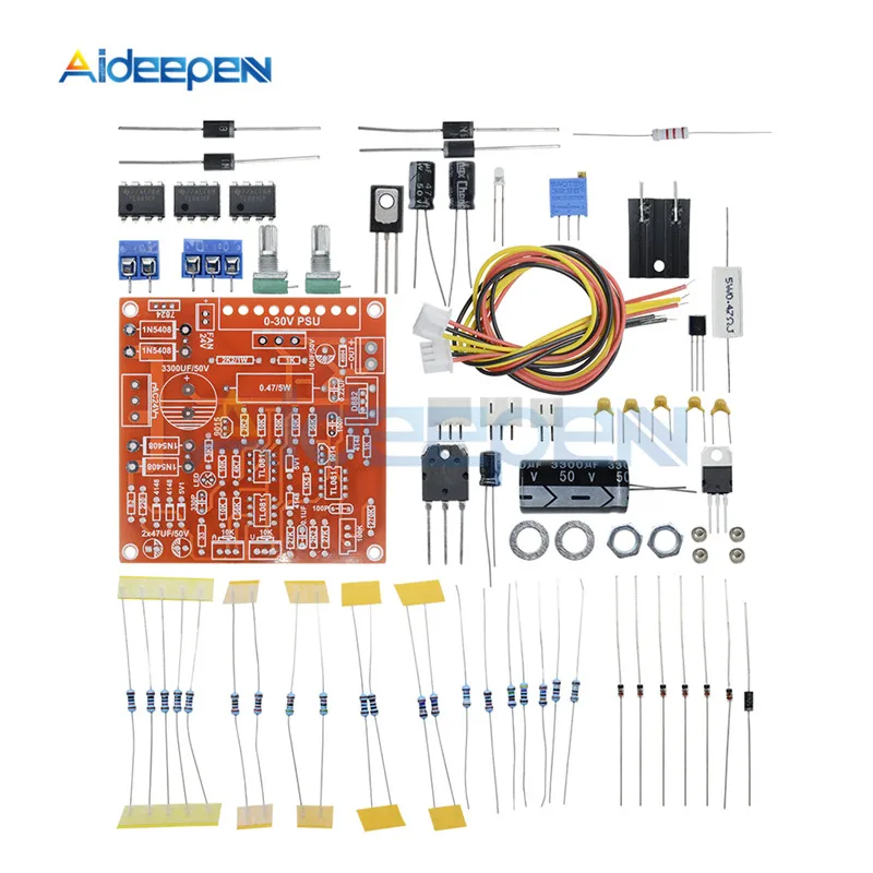 0-30 в 2mA-3A DC Регулируемый источник питания DIY Kit непрерывная Регулируемая Защита от короткого замыкания