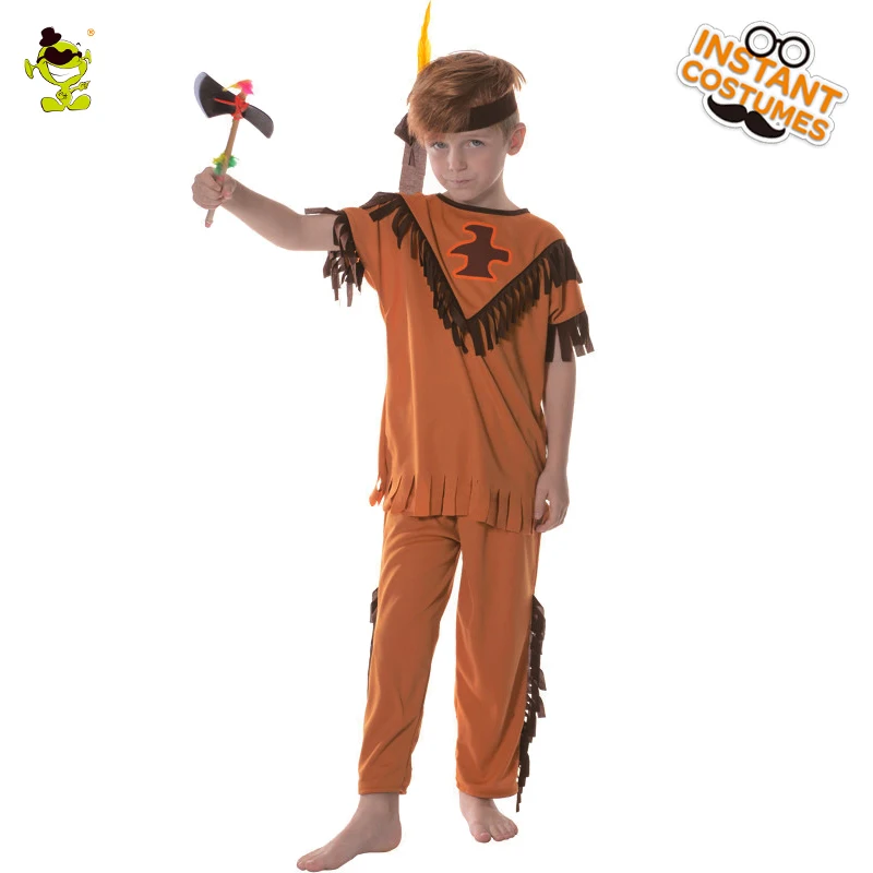 

Children Indian Costumes Boys Ancient Caveman Role Play Sets Hot Film The Croods Imitation clothes for Maquerade Party