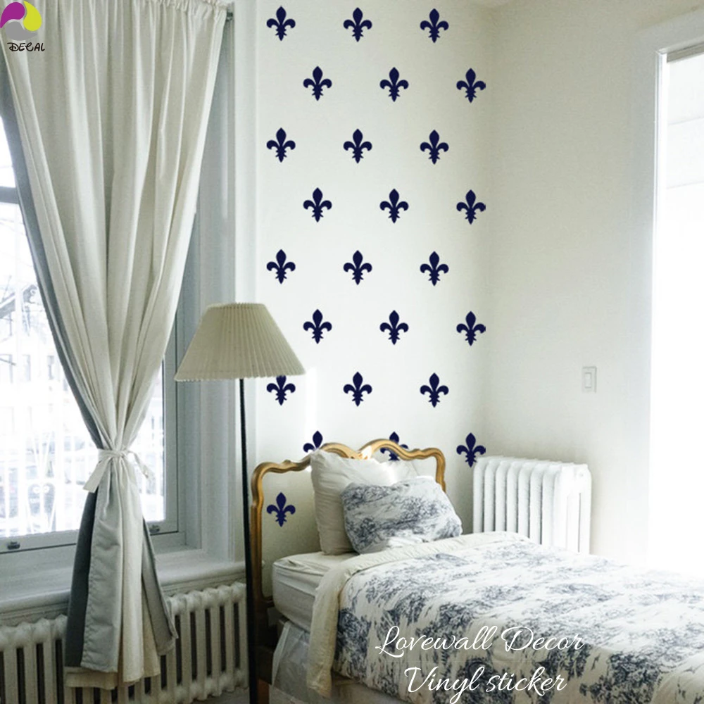 Fleur De Lis French Shabby Chic Flower Lily Wall Sticker Bedroom Baby Nursery French Flower Lily Wall Decal Living Room Vinyl Wall Sticker Wall Stickers Bedroomstickers Bedroom Aliexpress